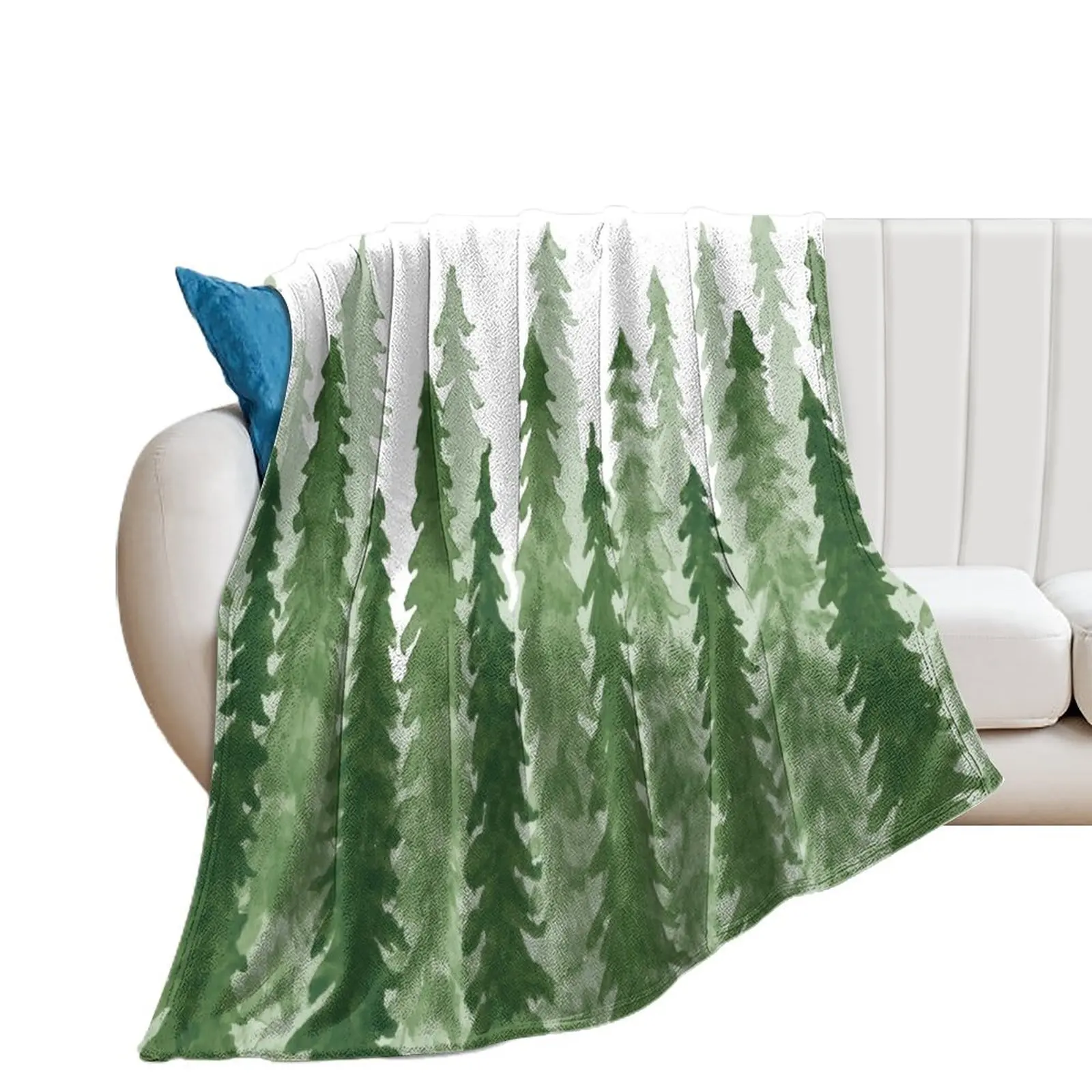 watercolor redwood trees Throw Blanket Giant Sofa Personalized Gift Plush Blankets