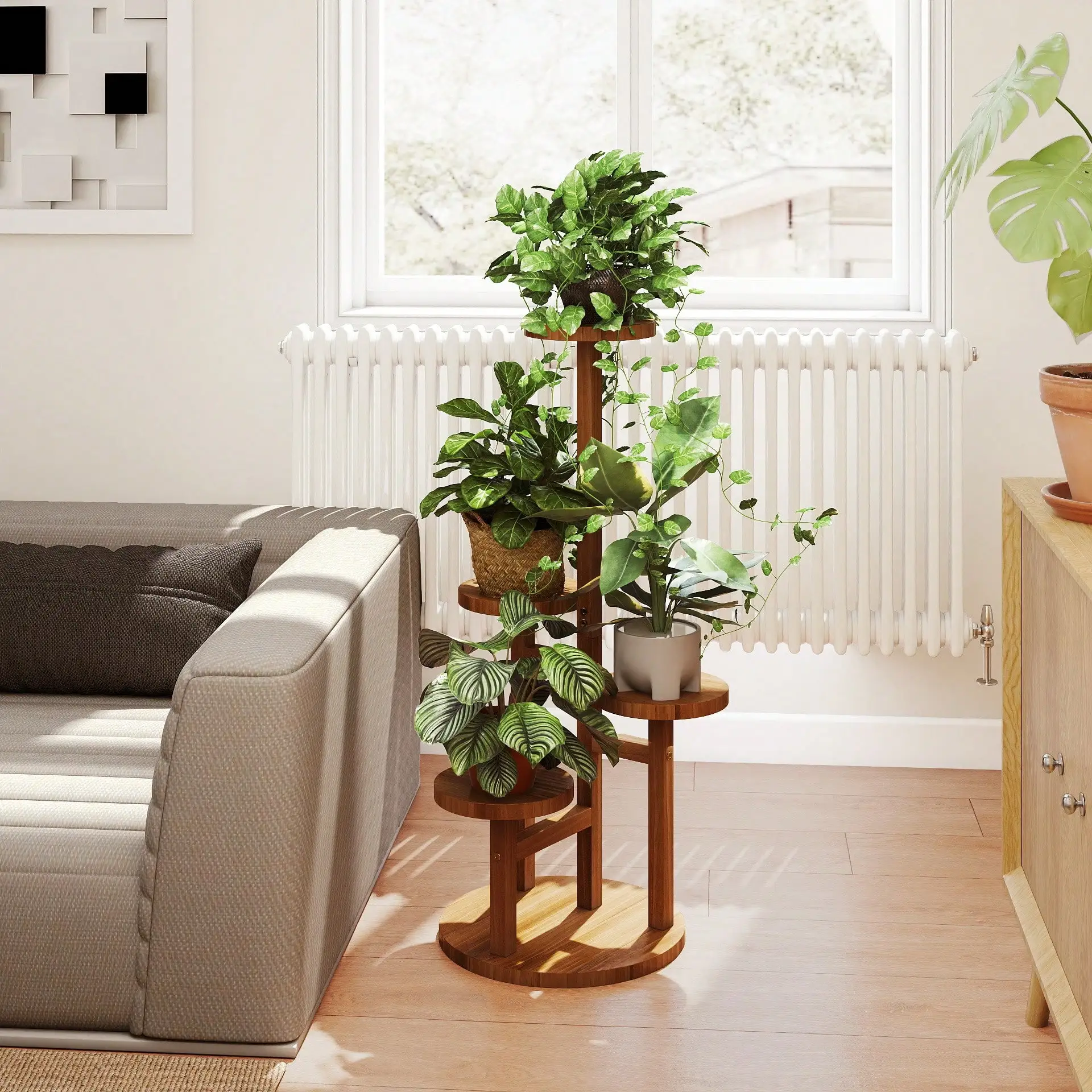 4 Tier Wooden Plant Stand Mode - огляд і ціна Home Bar Shelf