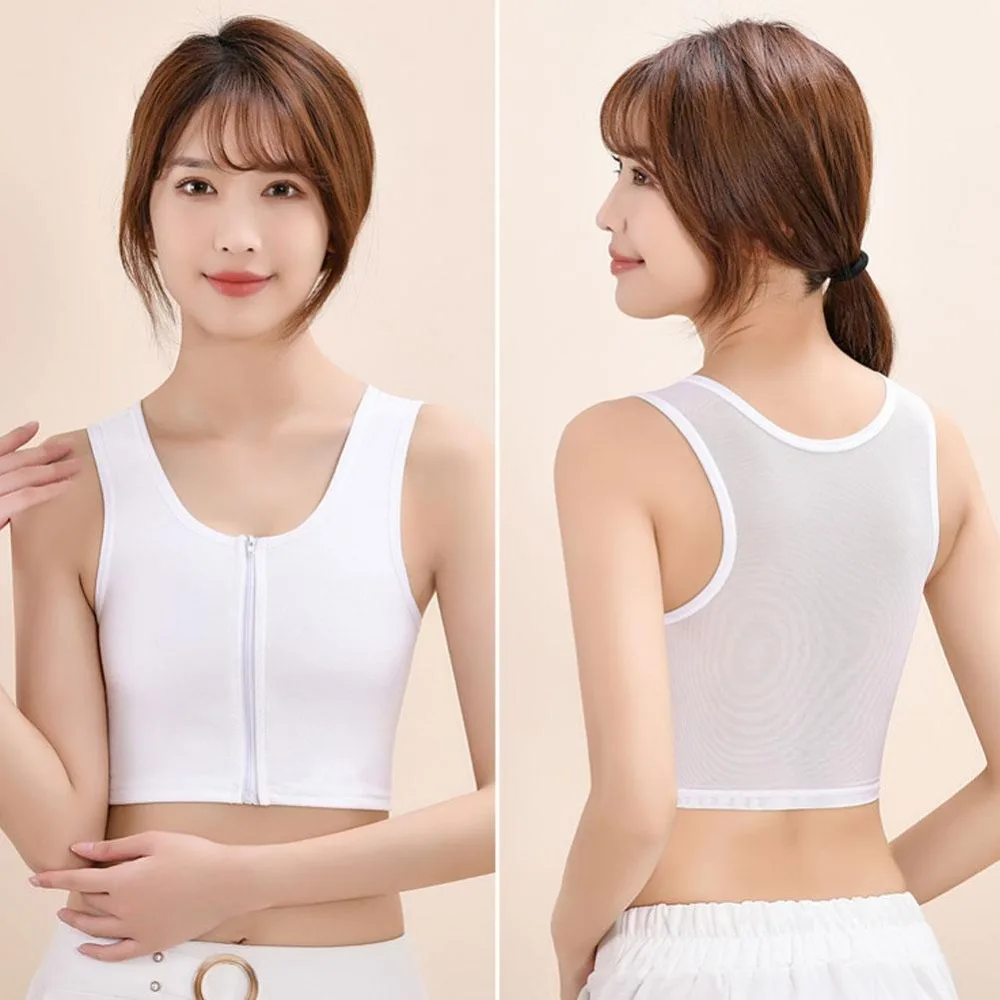 New Tight-fitting Zip Corset Bra Comfortable Breathable Non Bandage Tank Tops Shaping Clothes Front Zipper Chest Vest for Women