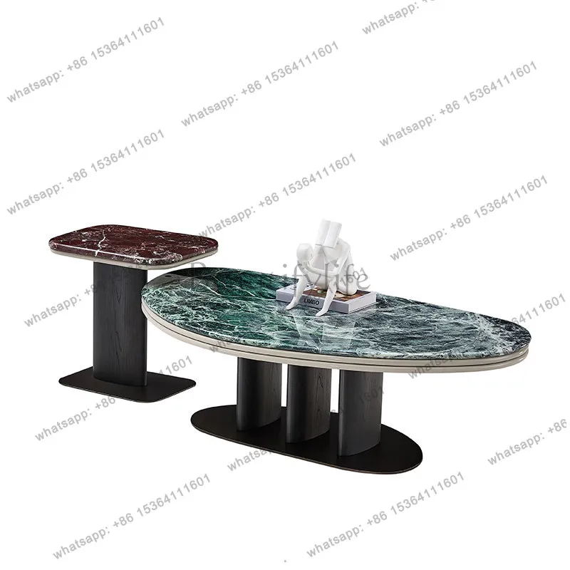 

Italian minimalist high-end luxury stone coffee table combination marble small apartment