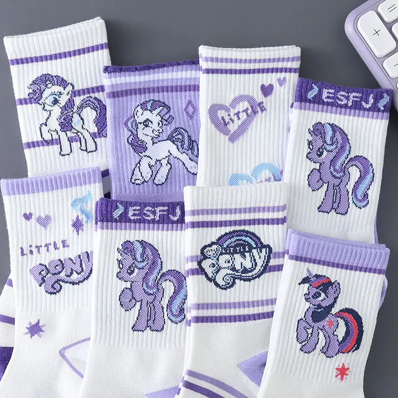 Sock Stocking Student My Little Pony Girl Sports Pure Cotton Middle Barrel Kawaii Child Life Clothes Daily Sock Birthday Gift