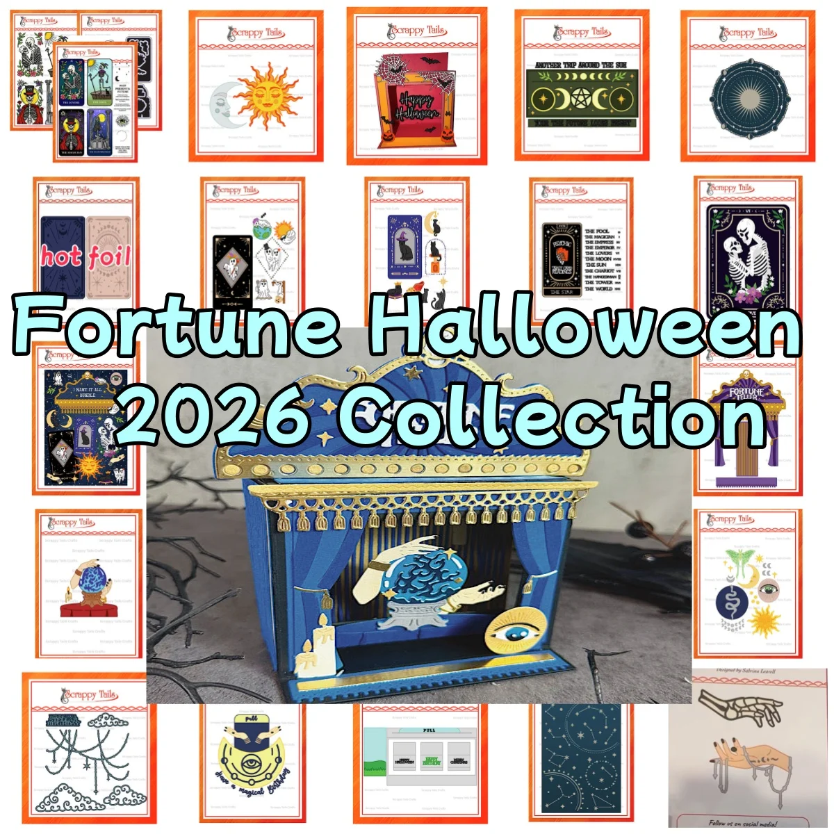 Halloween 2026 Window Pop Up Cat A7 Tarot Card Box Metal Cutting Dies Clear Stamps Stencil Hot Foil for DIY Making Gift Card