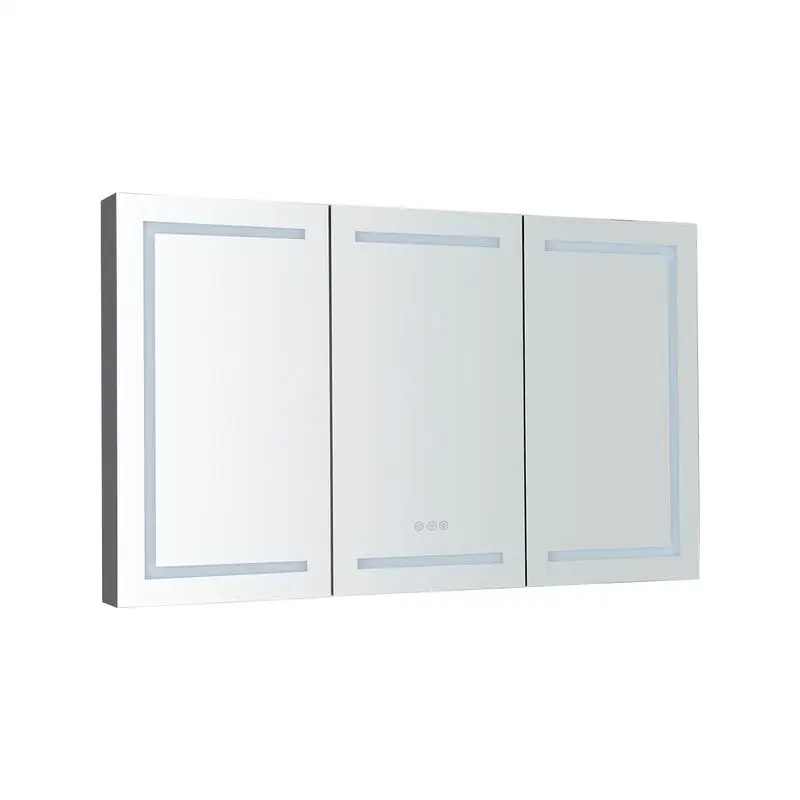

60"x36" LED Lighted Medicine Cabinet w/ Mirror, Sockets, & Adjustable Shelves, Dimmable, Anti-Fog