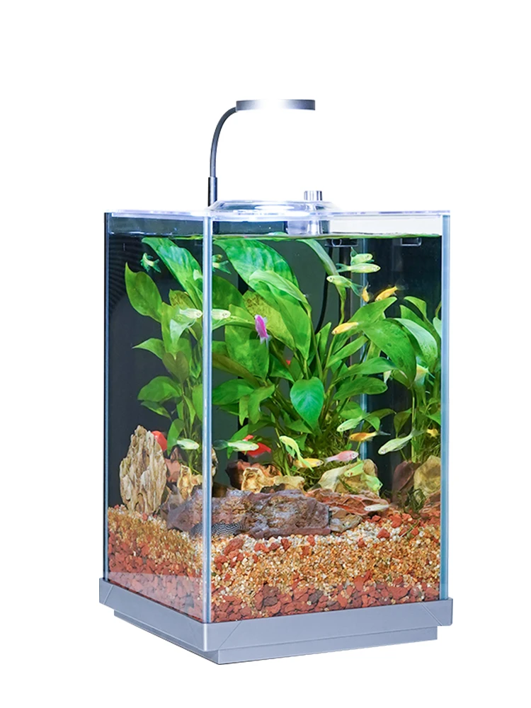 Desktop bottom filter fish tank Full set of landscaping tank Self-circulation filter aquatic plants Household small fish tank