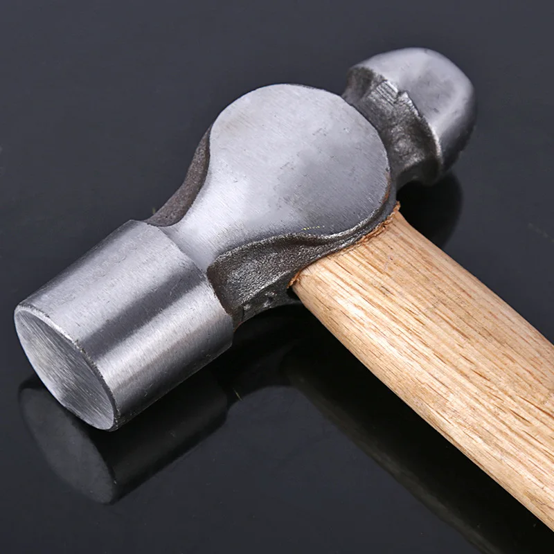 High-carbon Steel Round Hammer Ball Pein Nipple Hammer Hardware Tool Household Hammer with Wood Handle 0.5P 1P 1.5P 2P 2.5P 3P