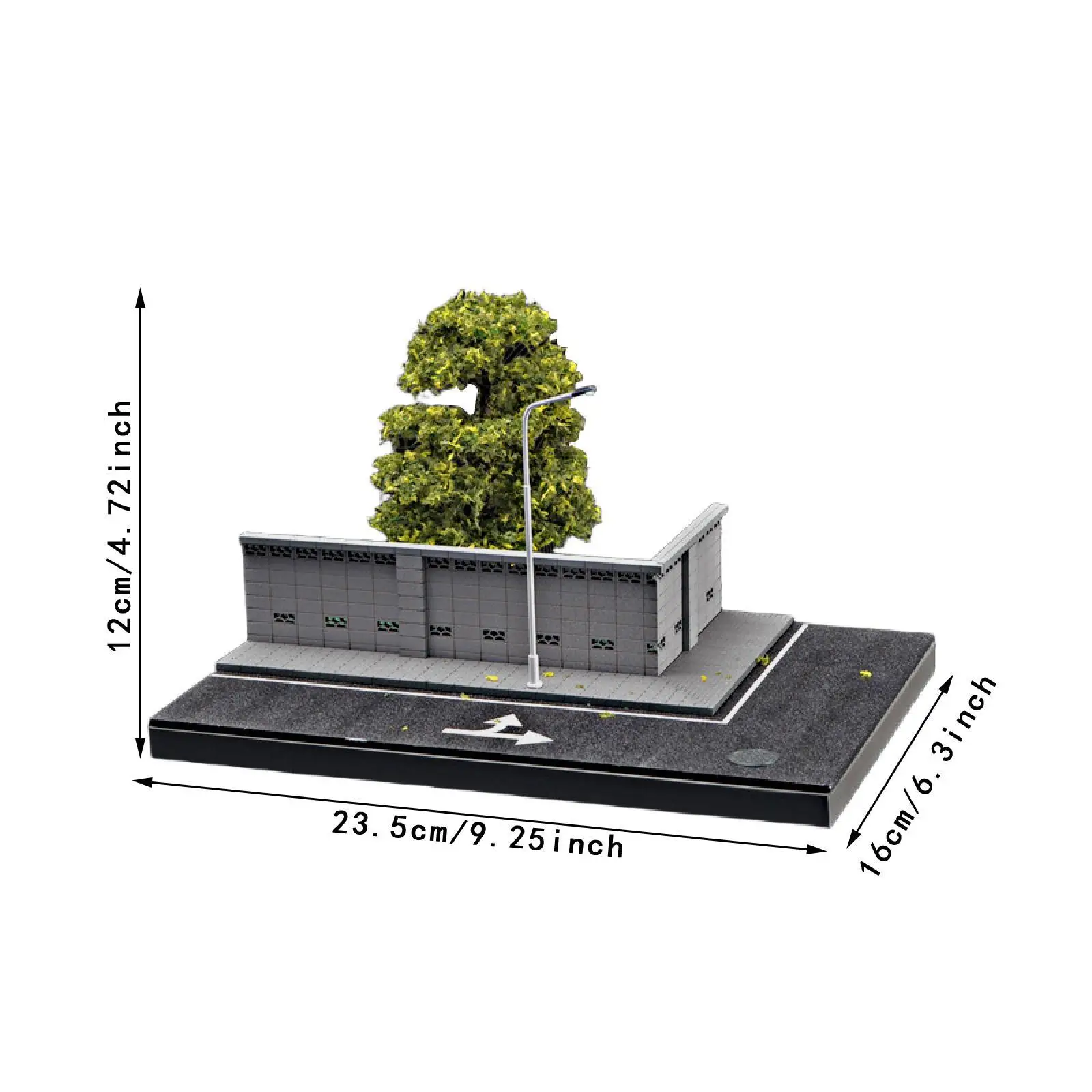 Modello di scena in miniatura in scala 1/64 con lampione regalo Scena di angolo di strada Modello di simulazione Puntelli per foto Decorazione ornamentale