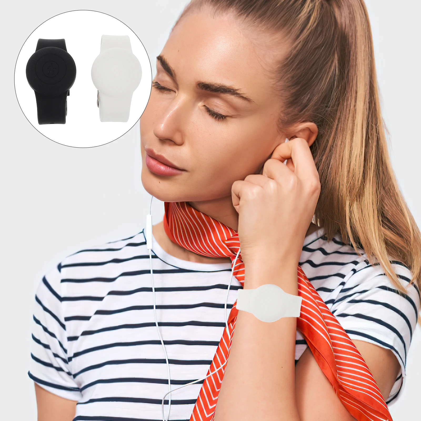 

2pcs Kids Waterproof Protective Watch Strap Silicone Anti-Loss Adjustable Toddler Child Band Compatible With Apple Smartwatch