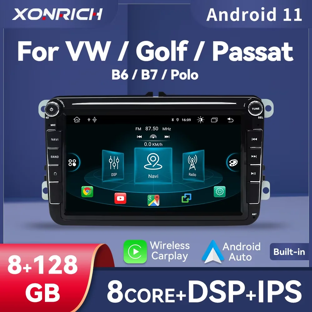 Wireless Carplay 128GB Android 12 Car Radio Player For VW/Volkswagen/Golf/Passat/b7/b6/Skoda/Seat/Octavia/Polo/Tiguan Multimedia