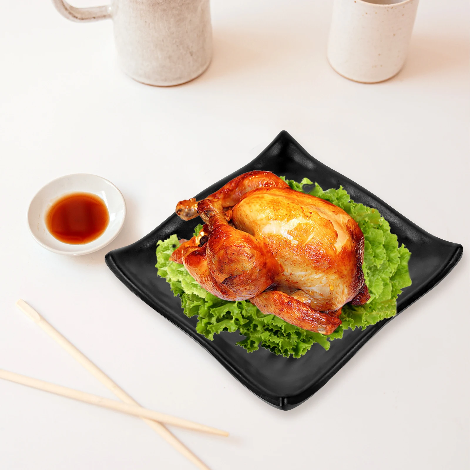 

Plastic Sushi Plates Melamine Decorative Sashimi Tray Creative Shaped Easy Cleaning Smooth Delicate Practical Home Use