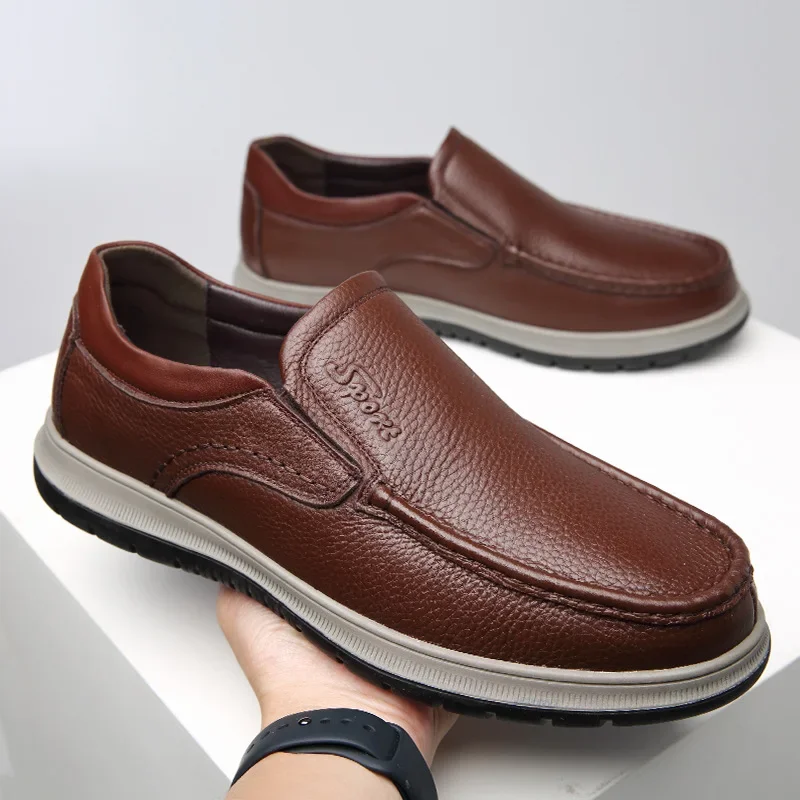 Cow Leather Shoes for Men Soft Sole Spring Autumn Men Loafers Fashion Casual Luxury Designer Shoes Male