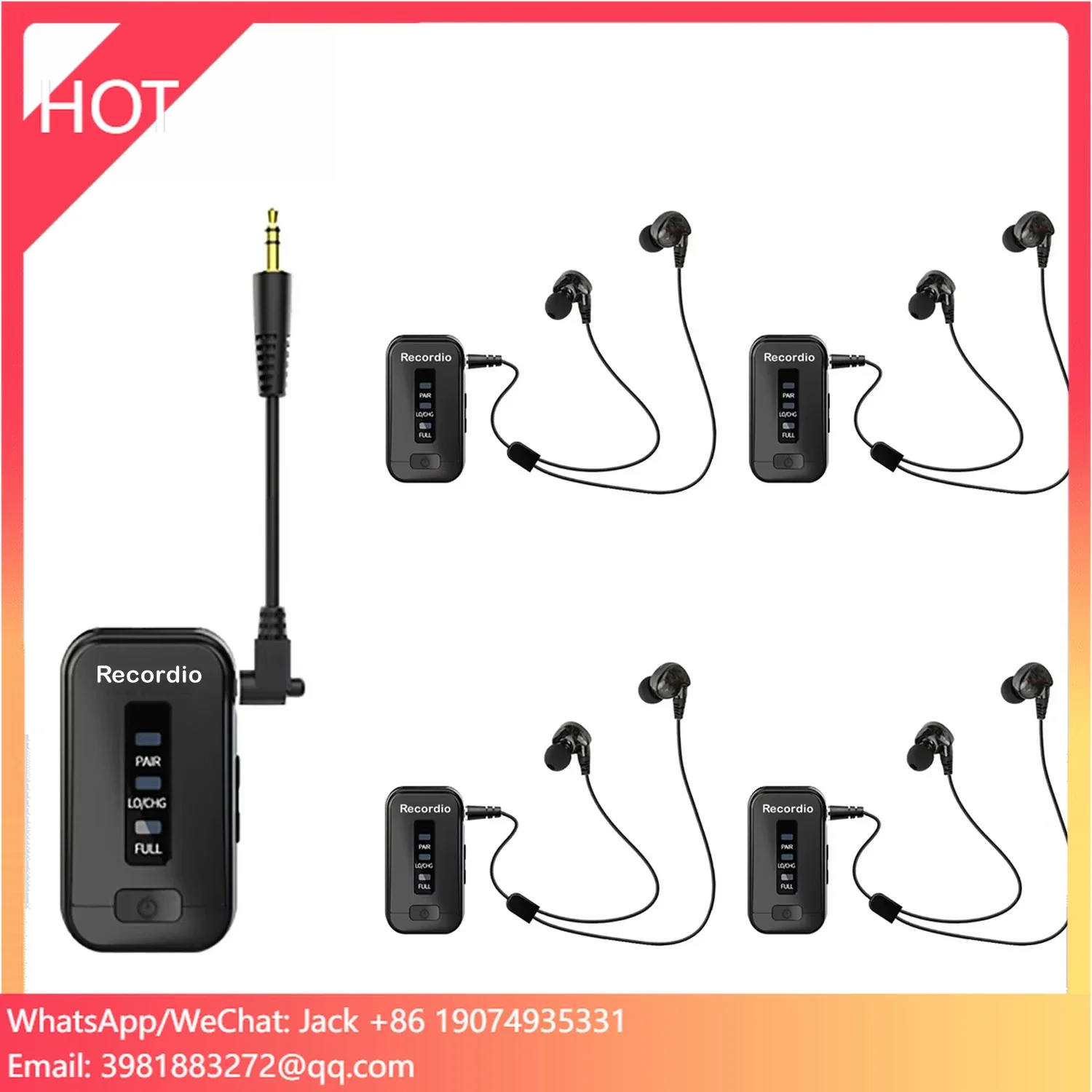 

GAW-VS04 One For Four Wireless Microphones Supports Unlimited Simultaneous Use Of Wireless Headsets Monitoring Microphones