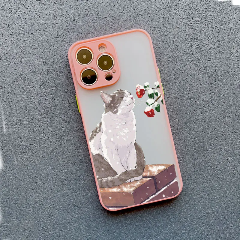Niedliche Katzen-Blumen-Hülle für iPhone 17 16 15 14 Plus Pro Max 13 12 11 Pro Max Mini 16 Plus X XR XS Handyhüllen Stoßfeste Schutzhülle – Detail 6
