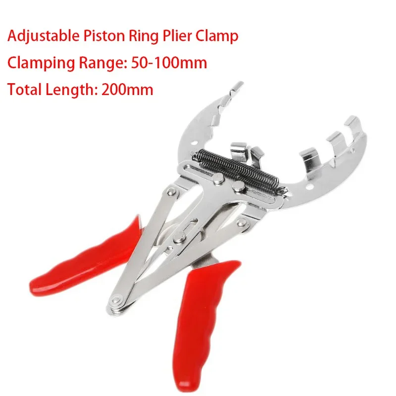 Nickel-plated Surface Rubber Coated Handle Car Repair Handheld Tool Adjustable Piston Ring Plier Clamp Powerful Expander Remover