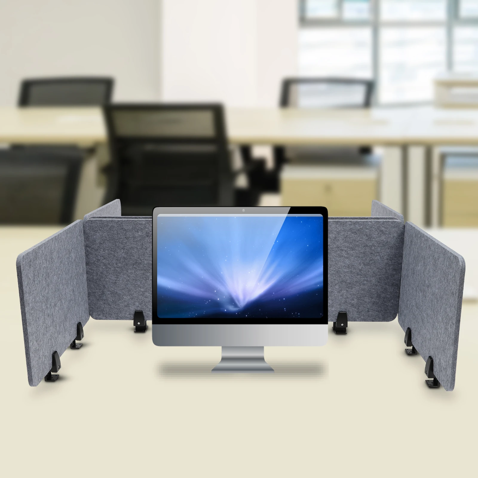 

23.6" x 16" Desk Dividers Stand Up Desk Store ReFocus Raw Clamp Desk Divider Privacy Panel for Classrooms, Libraries, Offices