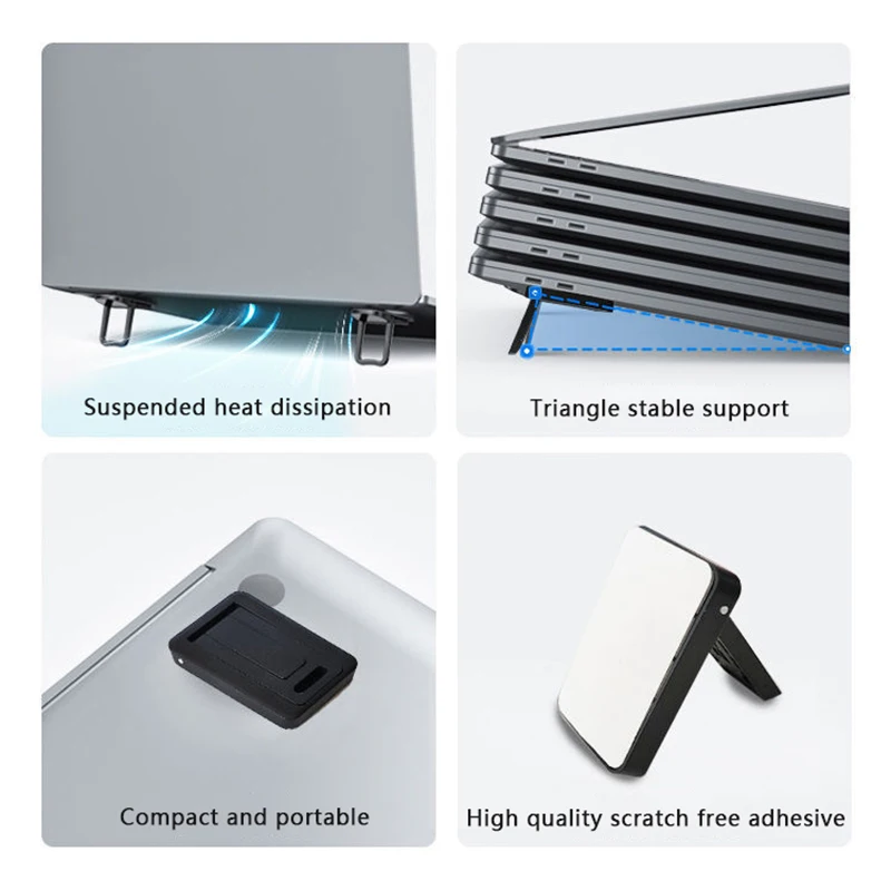 2 Stück tragbarer selbst klebender Mini-Laptopst änder unsichtbarer Tastatur ständer für Schreibtisch Laptop halter Füße Universal halterung