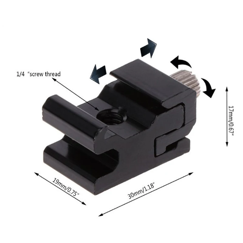 Hot Shoe Flash Bracket Camera Metal Cold Shoe Mount Adapter With 1/4 Tripod Screw For Light Stand Tripod Holder