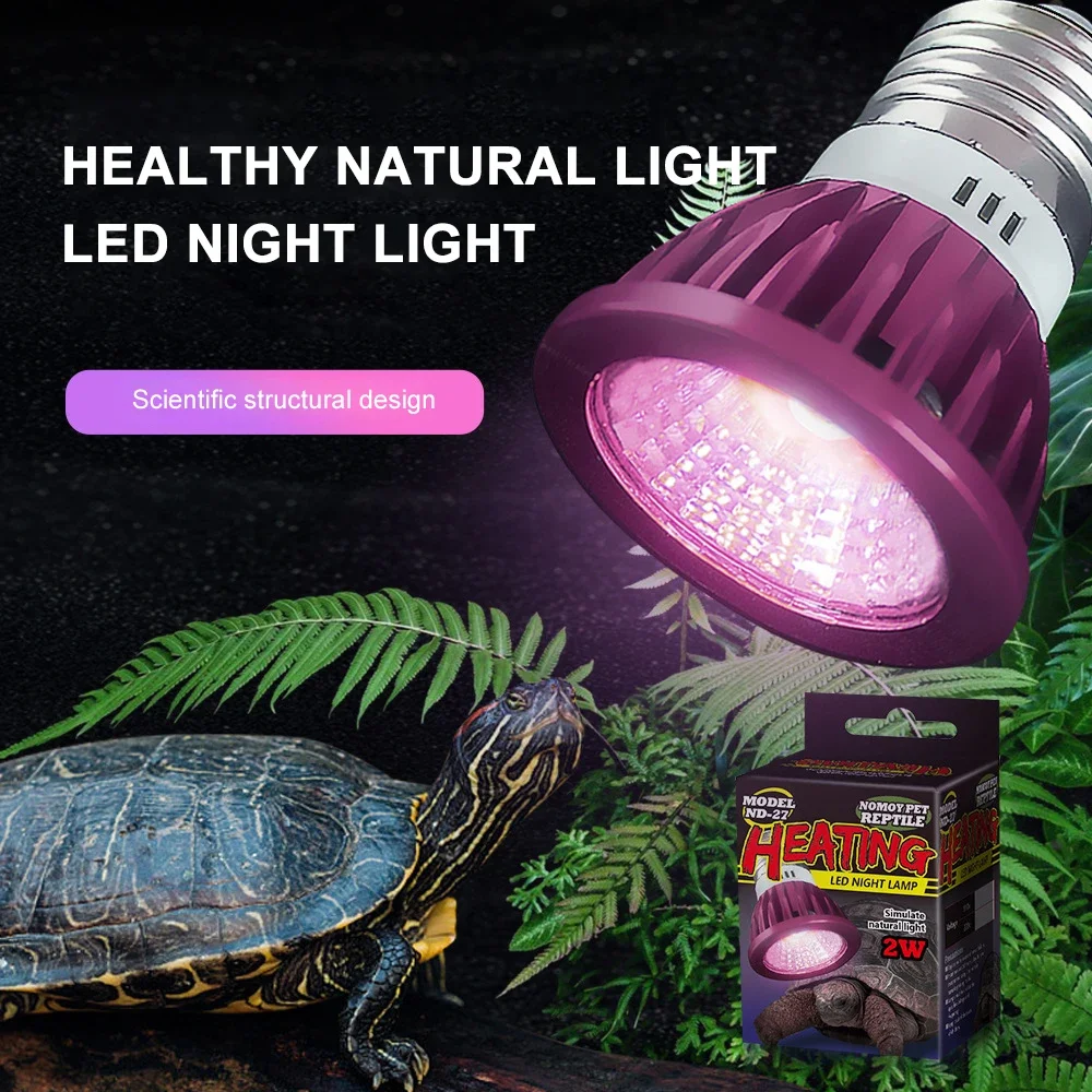 

2w Led Night Light Crawling Pet Health Natural Light Breeding Box Concave Convex Mirror Fun Atmosphere Light Lizard Chameleon