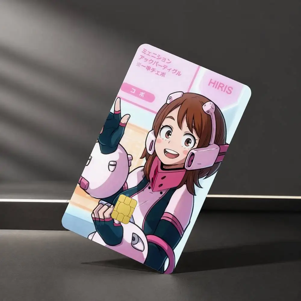 Ochaco Uraraka Japanese Anime Sticker Film Tape Skin for Credit Card Debit Card Waterproof Stickers
