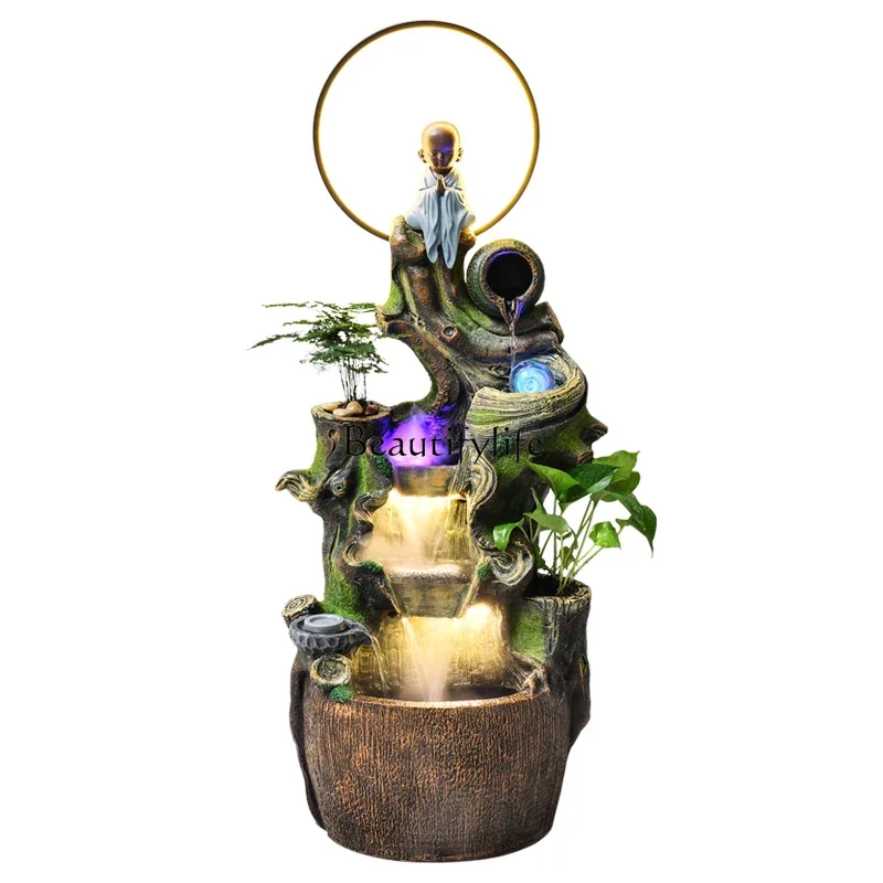 

FG40Chinese Zen rockery fountain fish tank feng shui wheel home floor ornament