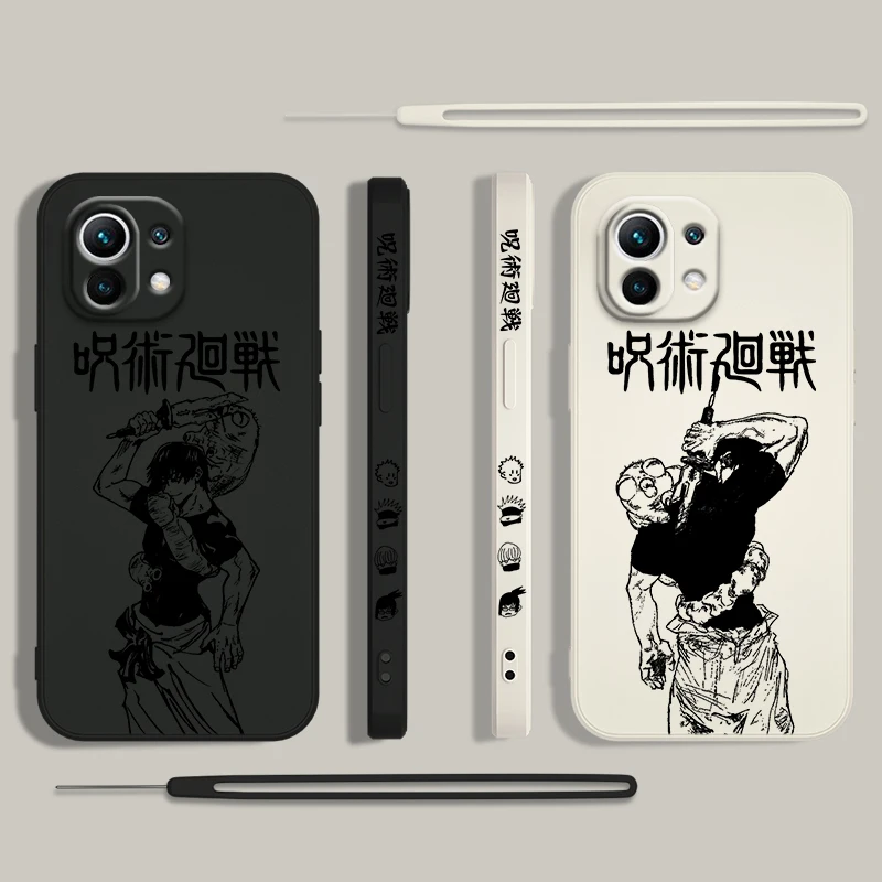 Jujutsu Kaisen Fushiguro Toji Phone Case For Xiaomi 14 13 12 11 10 T Pro Ultra Lite 5G Liquid Left Rope 5G Soft Cover