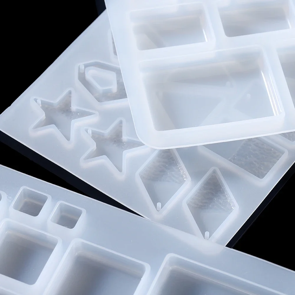 Earring Pendant Epoxy Silicone Mold Geometry Round Triangle Necklace Key Chain Pendant Resin Mold Jewelry Making Accessories