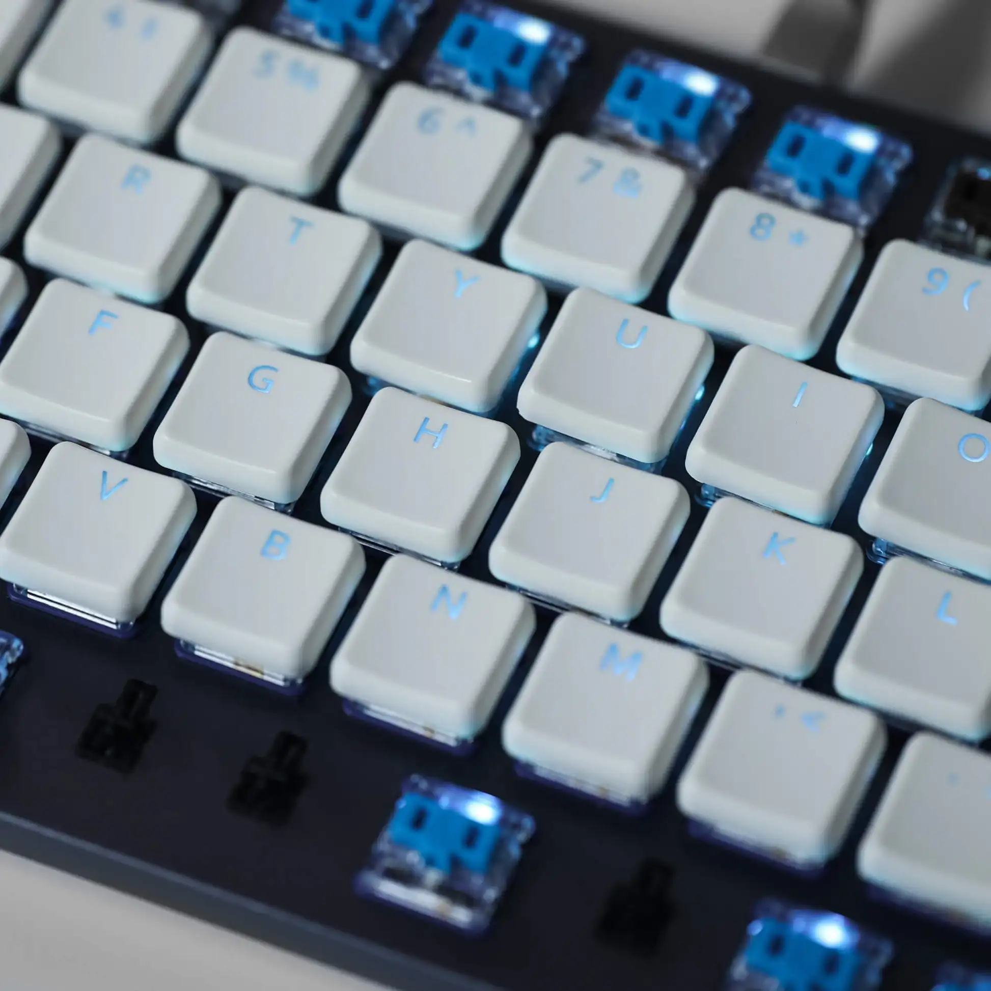 ChocFox CFX BOW / WOB 폰트 백라이트 키캡 세트 |   카일 초크 스위치용 로우 프로파일 키캡