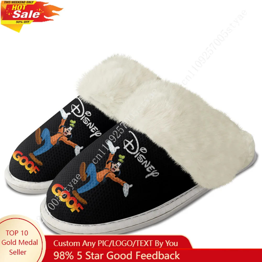 

Disney Goofy Plush Slippers Keep Warm Shoes Mens Womens Home Cotton Bedroom Lightweight Warm Slipper Custom Shoes