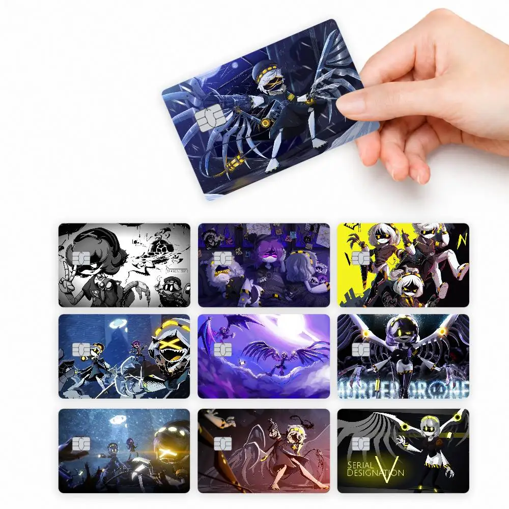 Anime Murder Drones   4pcs Credit Card Skin Stickers Suitable for Bank Debit Subway Bus Transit Pass Decorative Cover