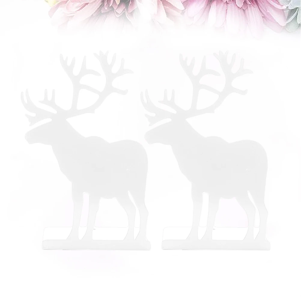 

1 Pair Elk Shaped Metal Book Stand Bookend Stand Desktop Organizer For Books Files Storage Home Office Use Fashionable