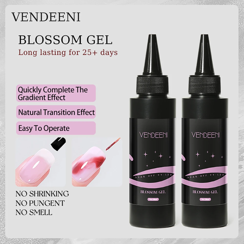 Vendeeni 100 مللي سعة كبيرة معطف قاعدة علوي جل كروم بناء تمديد جل وظيفي أسود أبيض هلام طلاء الأظافر بولي يوريثان/هيما مجاني