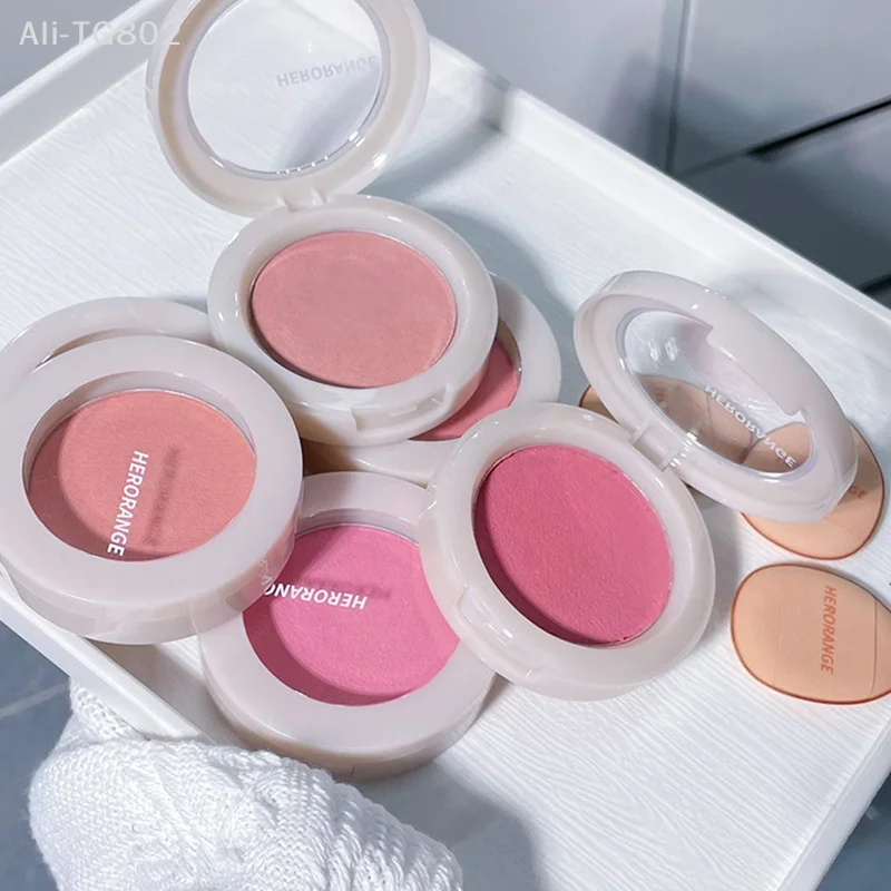 Paleta de Blush Mineral HERORANGE Monochrome Peach, Pó de Blush para Maquiagem Profissional, Contorno e Sombra