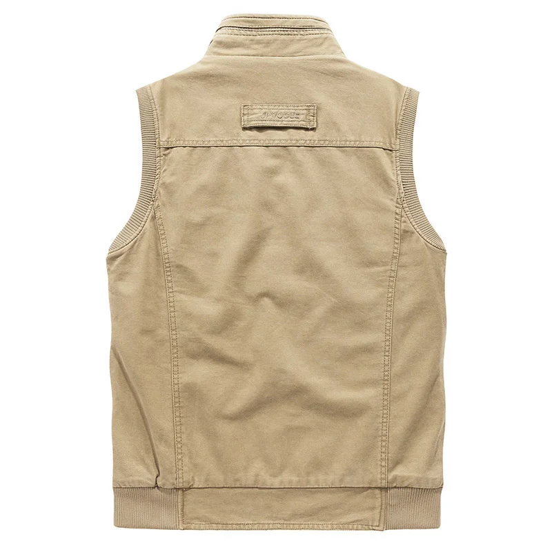 Plus Size M-8XL New Spring Autumn Military Vest Men Outdoor Casual Multi-pockets Double-sided Wearing Sleeveless Jacket