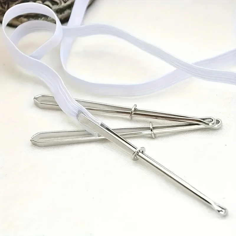 Silbergrauer Elastischer Bandclip, Robustes Nähwerkzeug mit Sicherem Griff für Hosen & Gürtel, Langlebiges Metall-Bastelzubehör
