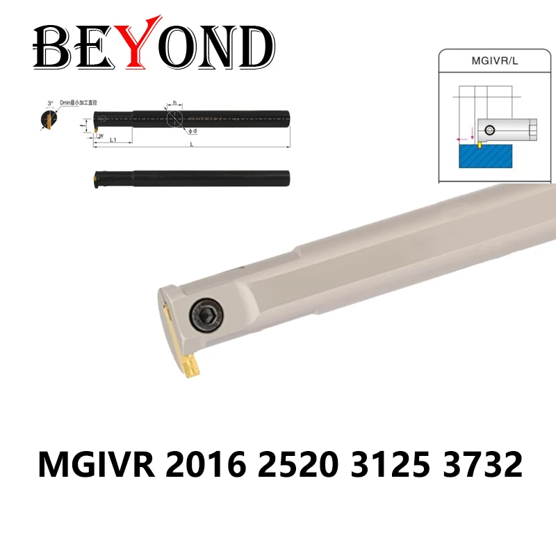 BEYOND MGIVR Internal Grooving Tool Holder MGIVR2016 MGIVR2520 MGIVR3125 Shank for MGMN150 MGMN200 MGMN300 CNC Spring Steel Unit