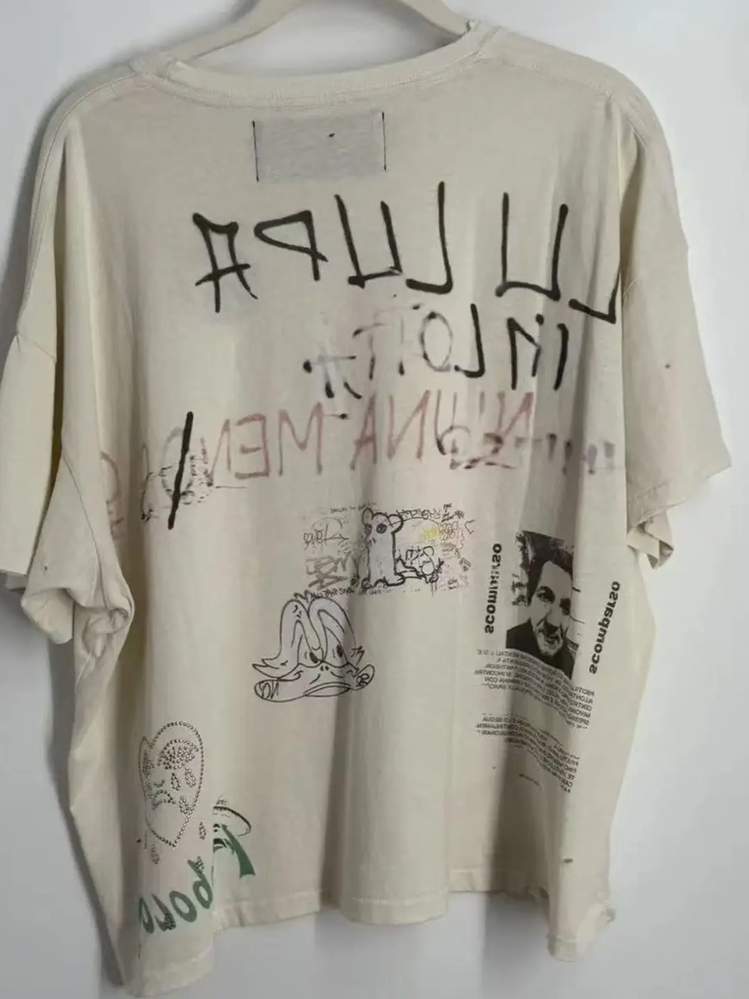 Paly Hollywood 26FW Happy YS Birthday Limited Edition Washed Old Damaged Short Sleeve T-Shirt