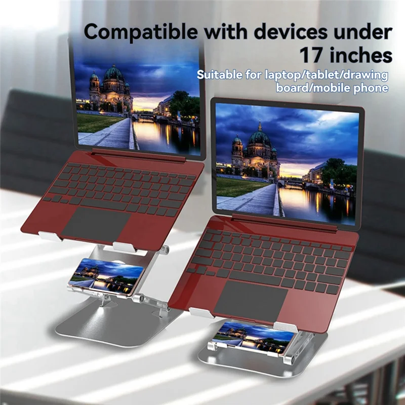 Advanced Foldable Double-Layer Laptop Stand Foldable Double-Layer Laptop Stand For Ipad  Huawei Computer Silver