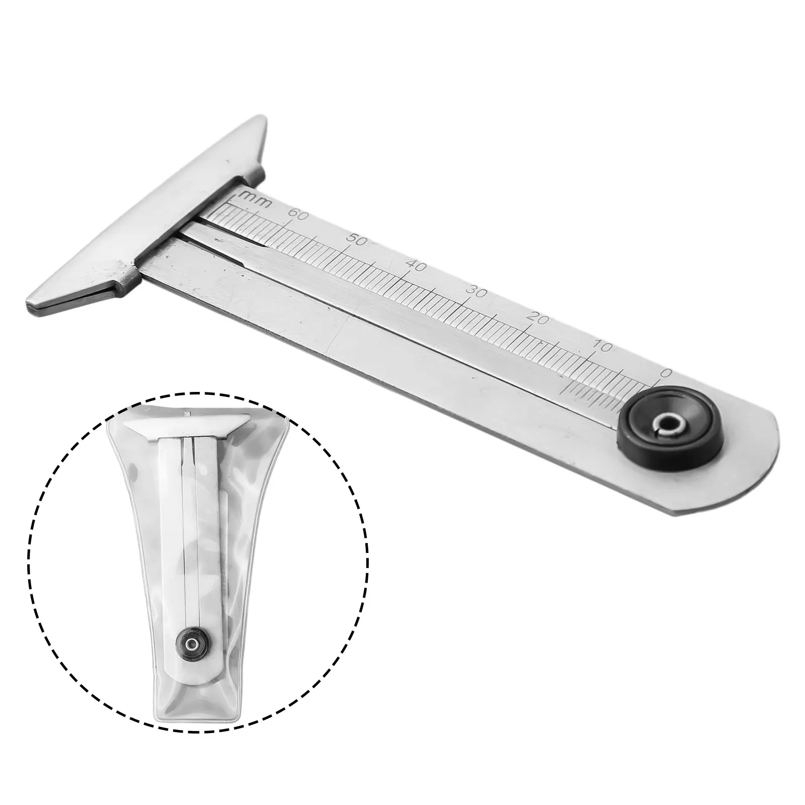 Stainless Steel Tire For Tread Depth Gauge Meter 0-30mm 50mm 60mm Vernier Caliper Ruler Tool For Car Tyre Wear Damage Check