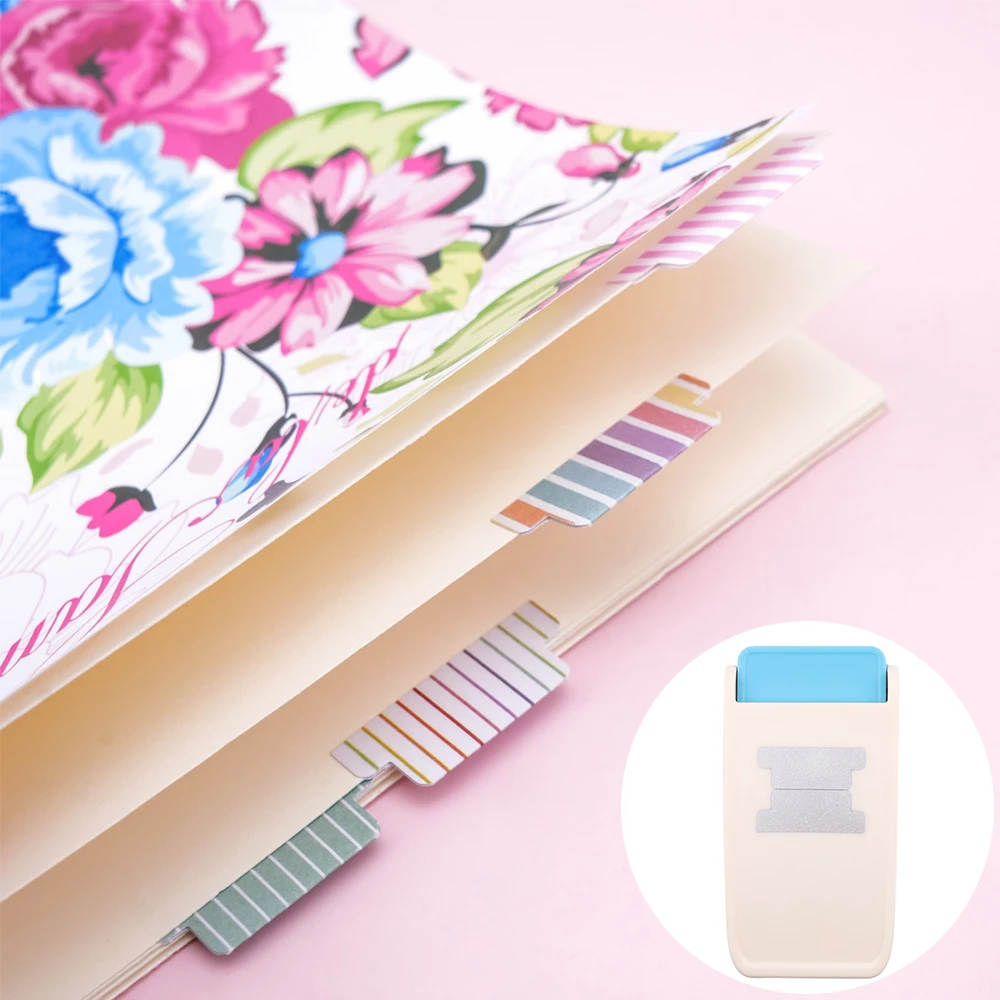 

Tab Punch Press-Type Scrapbooking Paper Puncher Index Lable Tab Maker for Photo Paper Notebooks Agendas Journals Album Dividers
