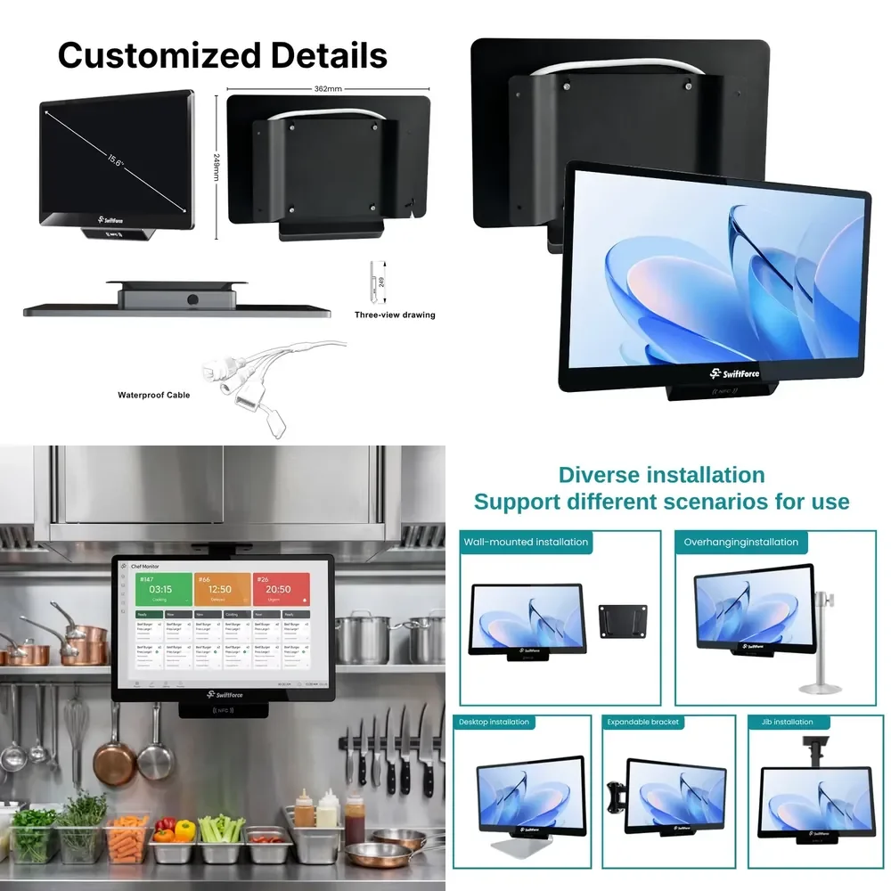 New Models Kitchen Display System Hardware Android Touch Screen KDS 15.6/21.5 - Inch for Restaurant
