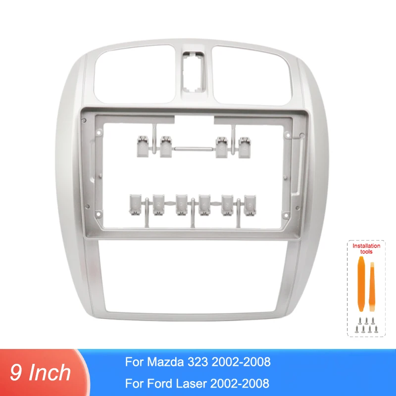 9 Inch Radio Fascia Frame Wiring Harness For Mazda 323 2002-2008 For Ford Laser 2002-2008 Android Stereo Installation Kit