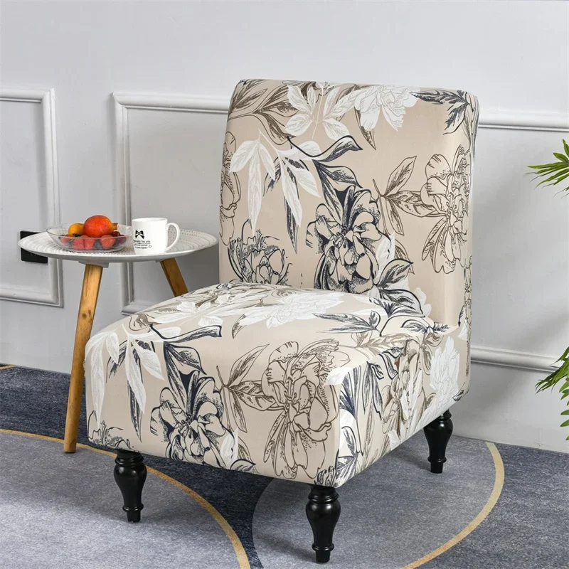 

Floral Pattern Armless Chair Cover Nordic Single Sofa Slipcover Stretch Accent Chairs Seat Covers Couch Protector Living Room