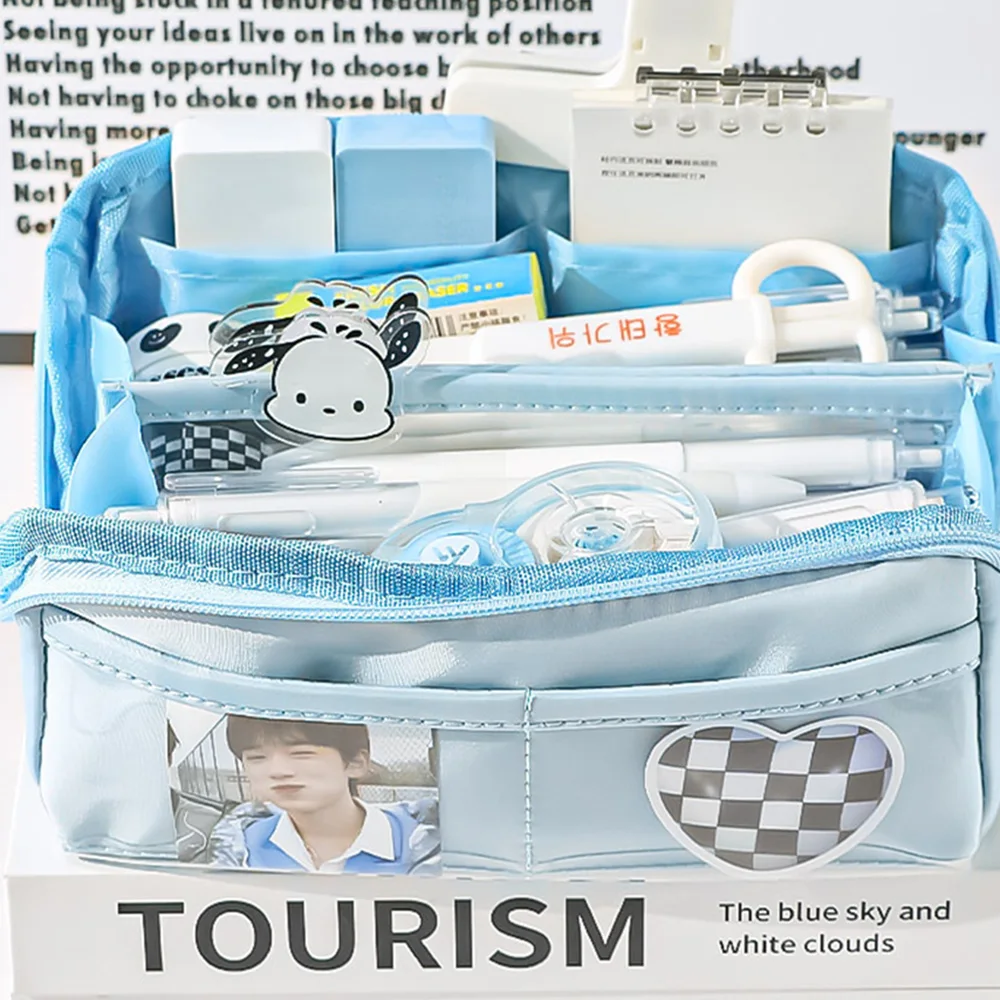 Imagem -06 - Estojo de Lápis de Grande Capacidade para Meninos e Meninas Bolsa de Caneta Transparente em Pvc Bolsa de Lápis Simples Papelaria para Estudantes Material Escolar