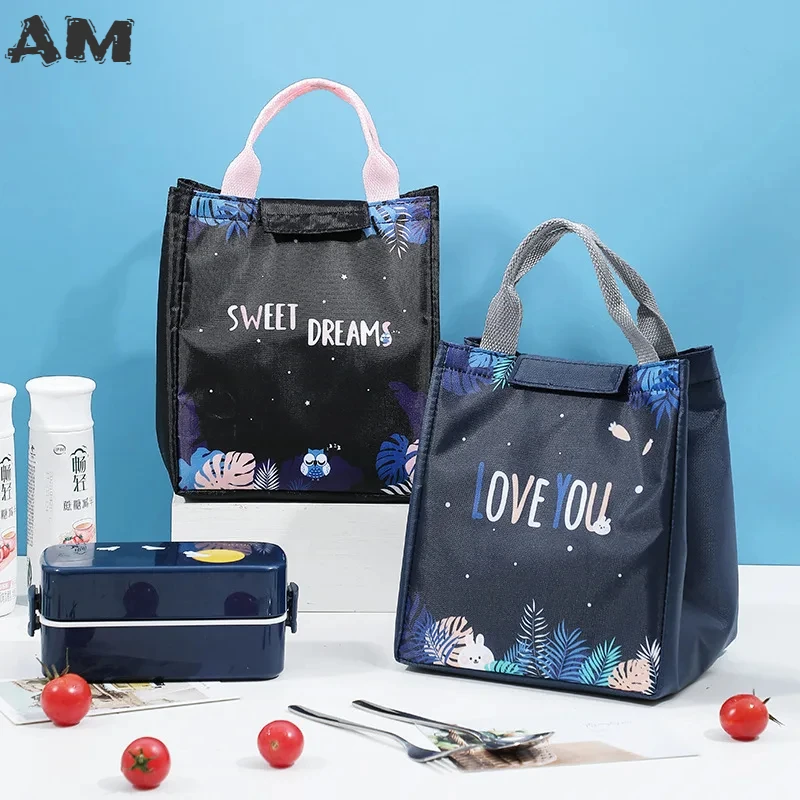 Lunch Box Bag Portable Handbags Thermal Food Picnic Lunch Bags Functional Pattern Cooler Insulated Lunch Box Tote Convenient Box