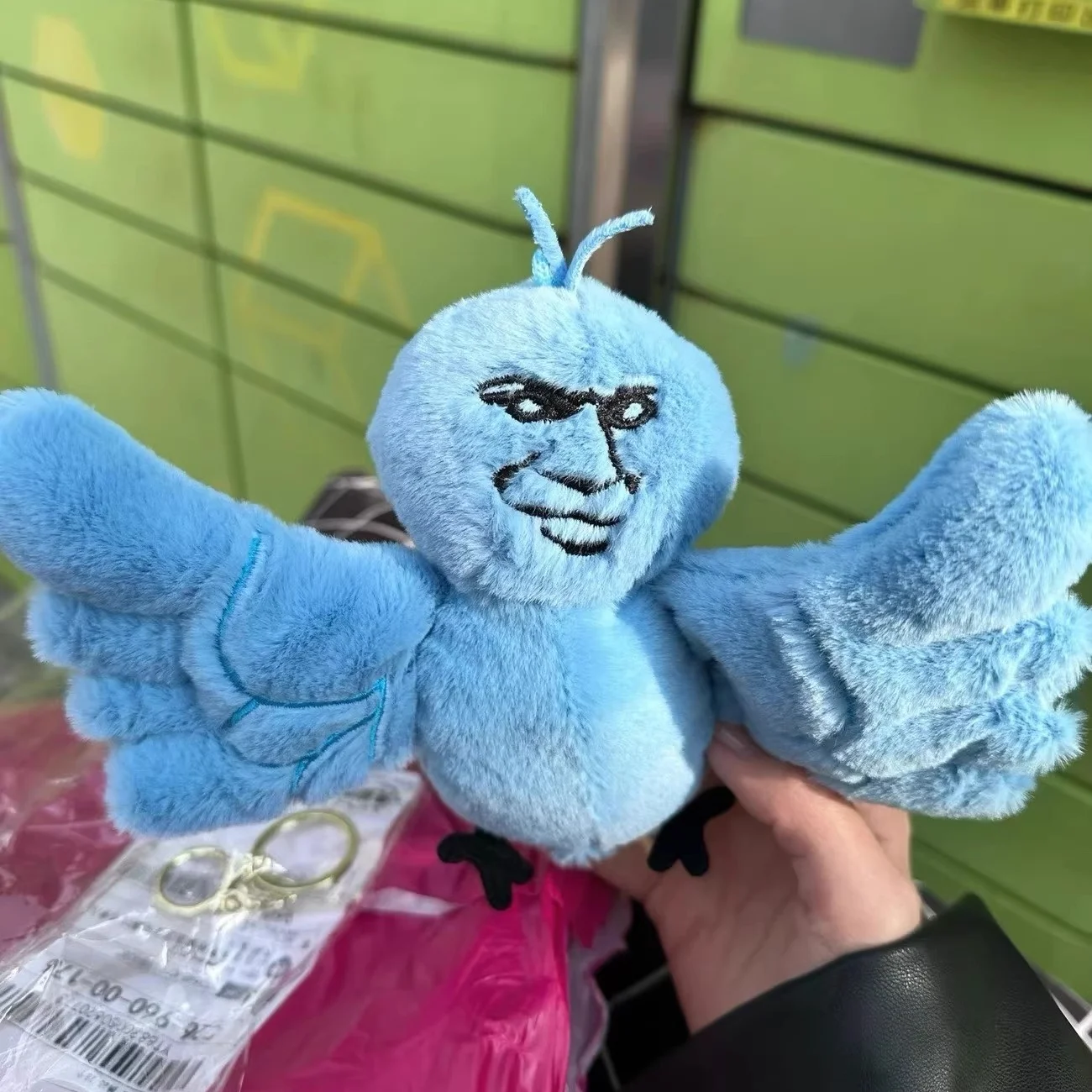 

15cm Cute And Funny Bird Plush Toy Pendant Plush Blue Bird Doll Abstract Pendants Recordable Sound