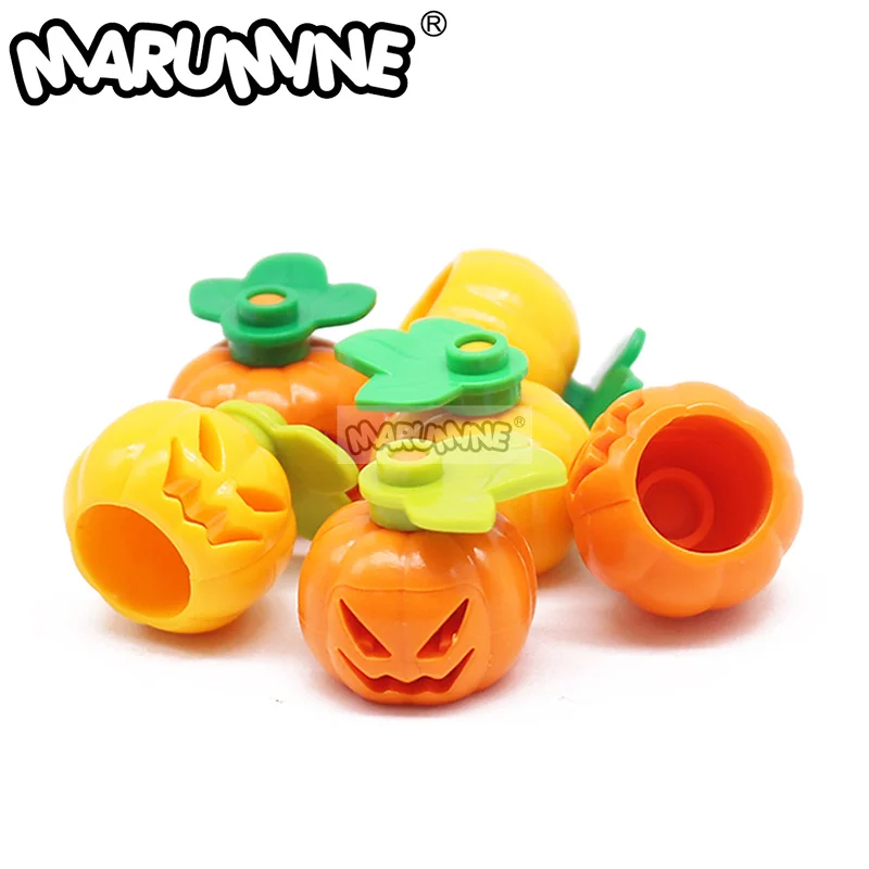 

Marumine 80 шт. MOC тыква призрак лицо кирпичи блоки детали 20693 32607 праздничные украшения классические аксессуары модели комплект игрушек