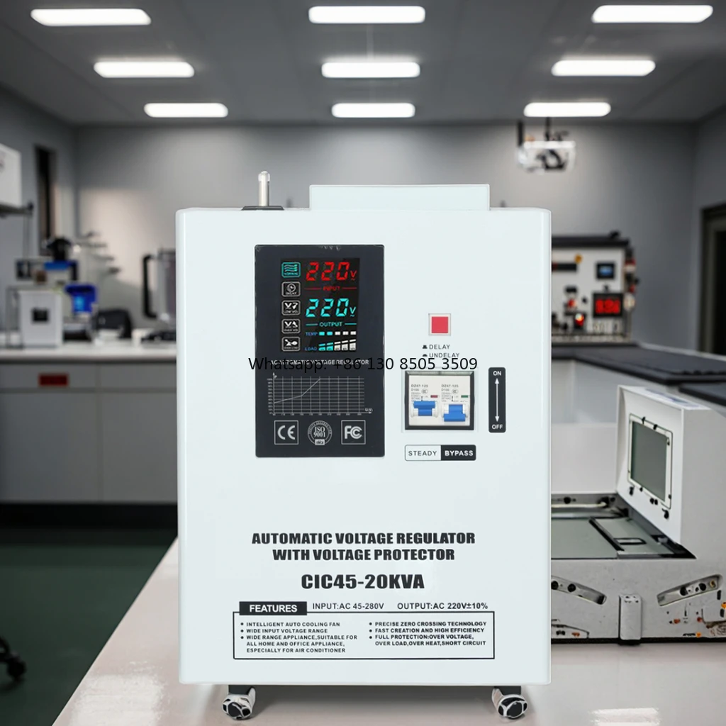 New Products 20KVA Voltage Stabilizer 45V-280V Smart Screen Single Phase Relay Type Voltage Regulator Teaching Experiment