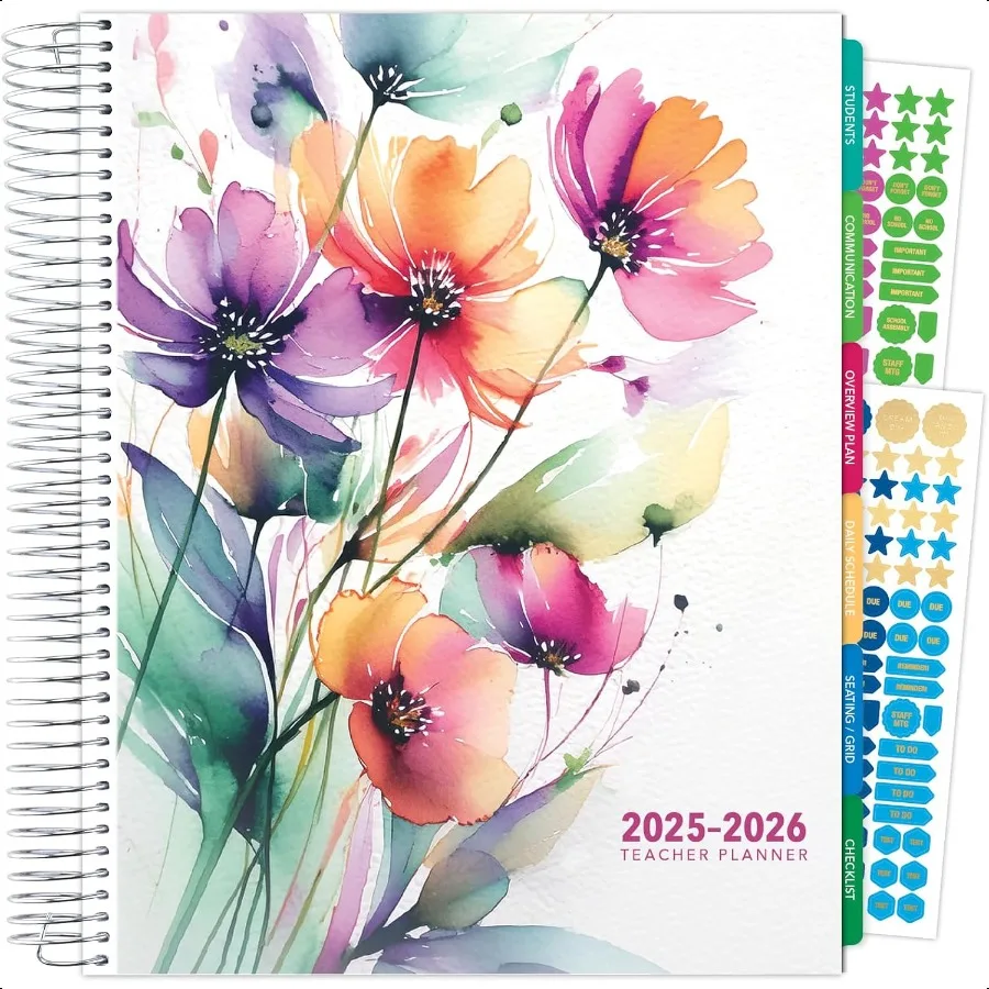 

Aug 2025Jul 2026 Deluxe Teacher Notebook 8.5x11 Daily Weekly Monthly Organizers with 7 Periods Pocket Folder Dated Calendar Pa