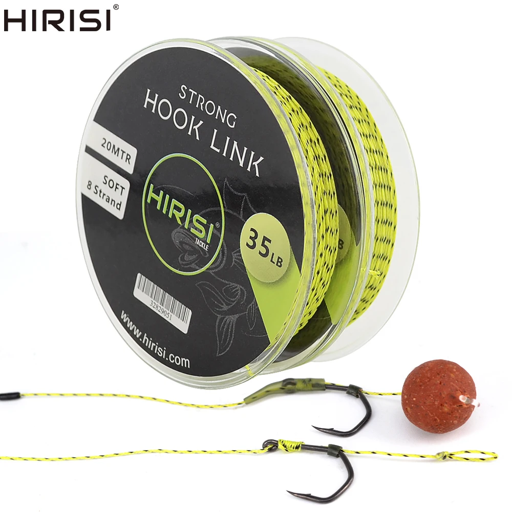 1 Piece Carp Fishing Line Soft Hook Link 8 Strand 20m carp leadcore Braid Line Hair Rig Fishing Accessories Terminal Tackle