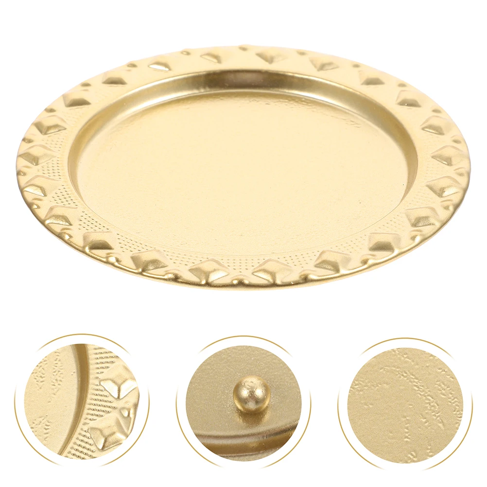 

2pcs Metal Tray Holder For Pillar Candles Storage Plate Lightweight Decorative Tea Stand Dessert Display