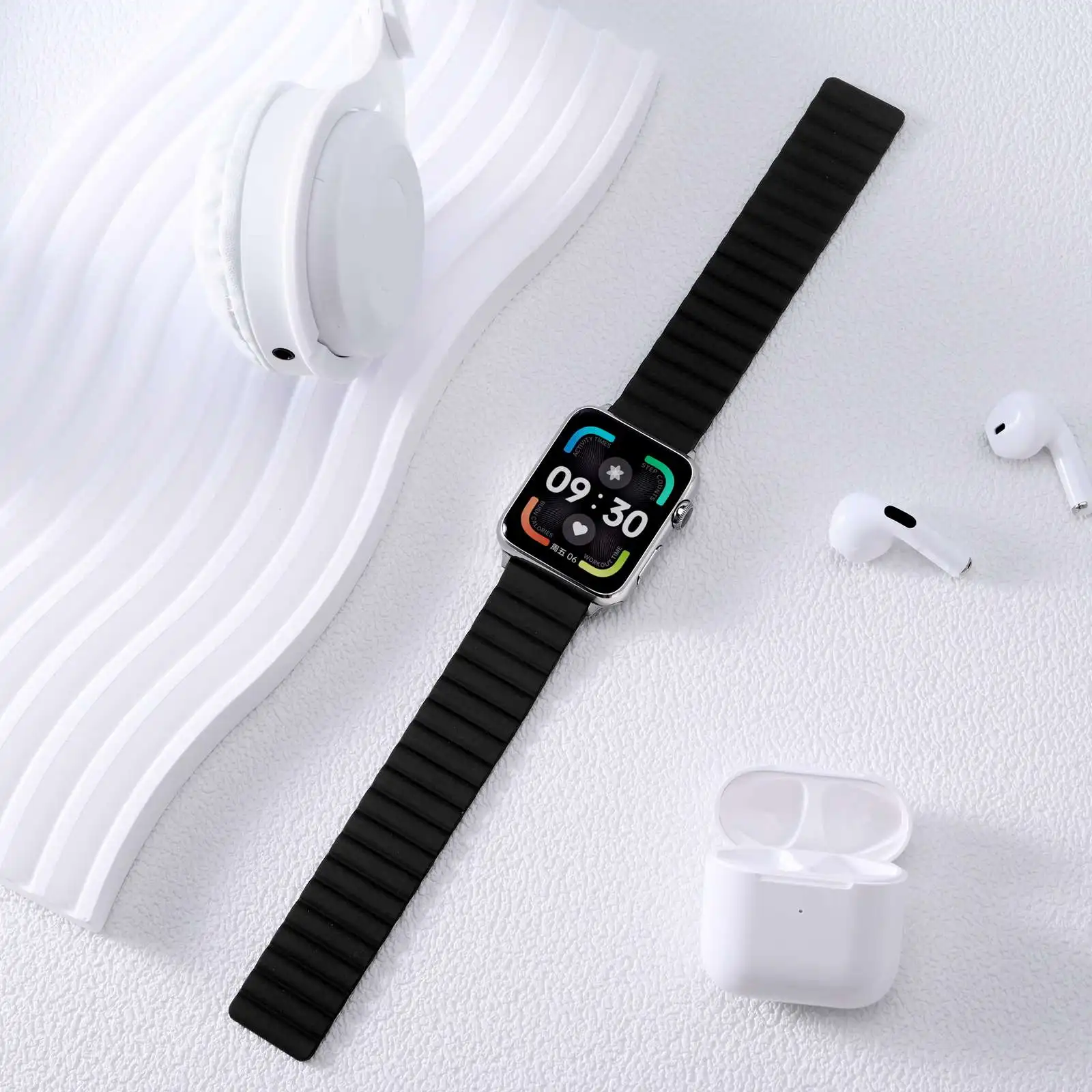 Silicone Magnetic Watch Strap 20mm 22mm Watchband Replacement Waterproof for Men and Women Quick Release